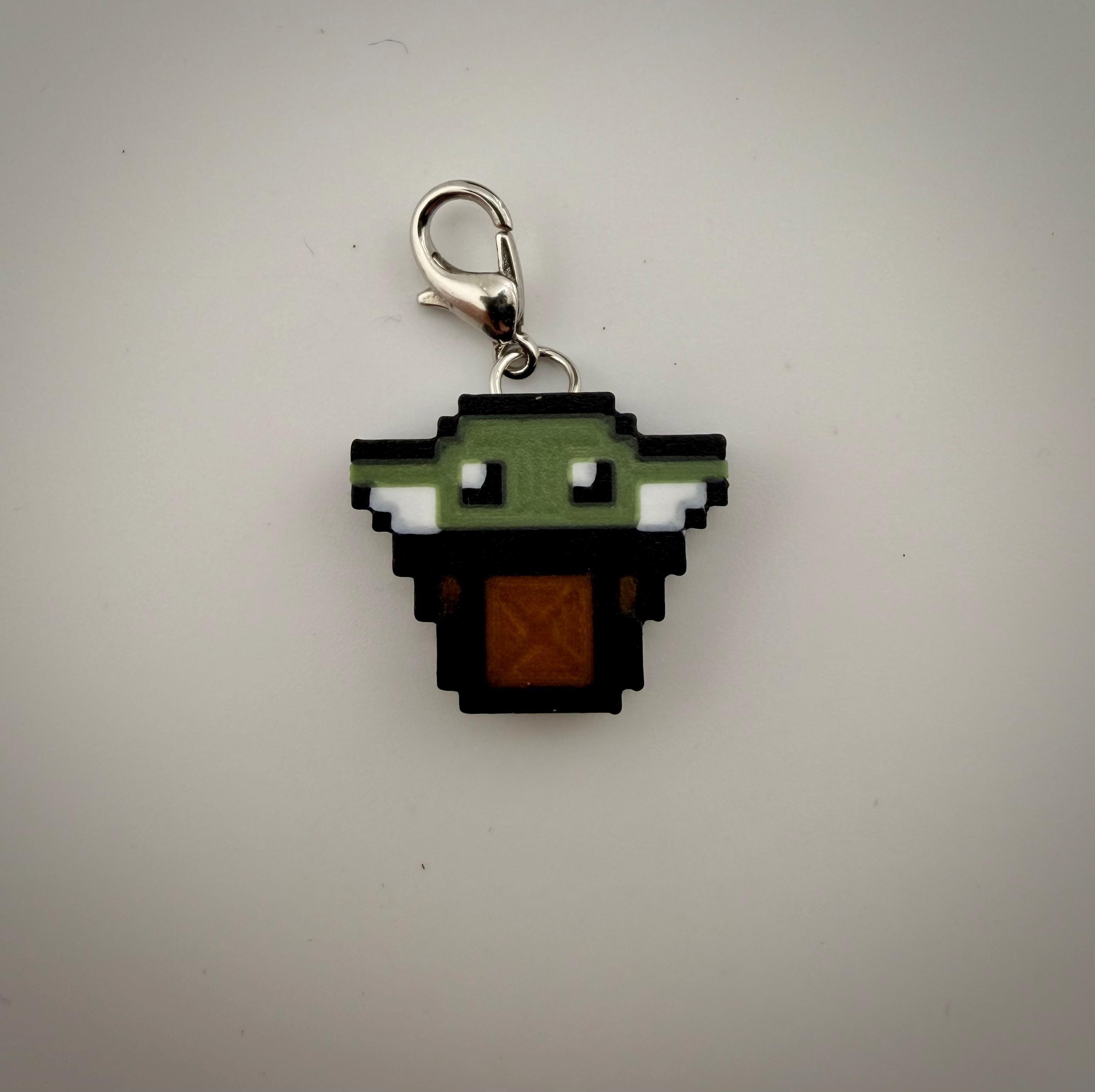 Baby Yoda Grogu ID badge charm and badge reel