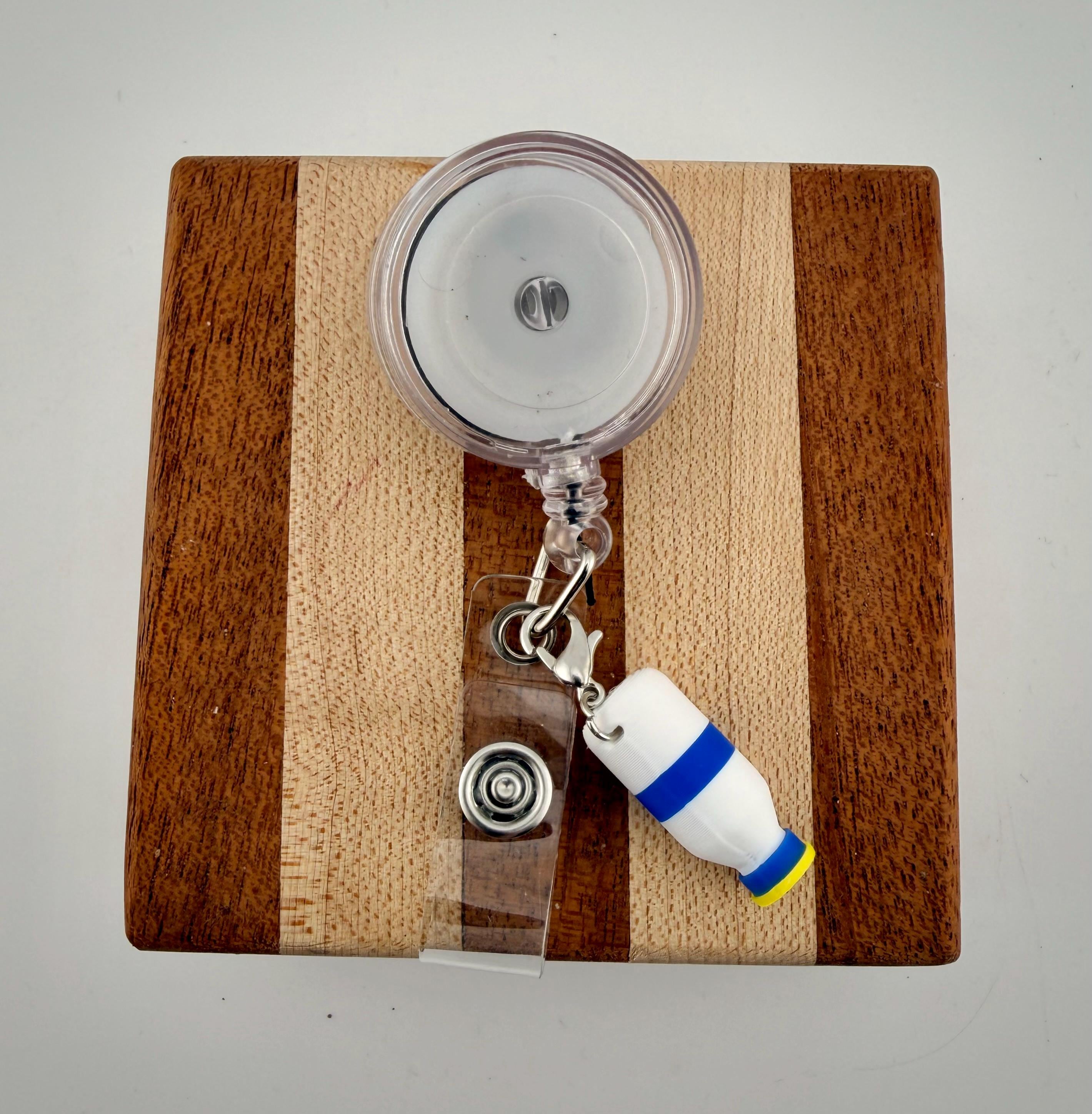 Miniature propofol bottle badge charm - milk of amnesia - fun anesthesiologist gift
