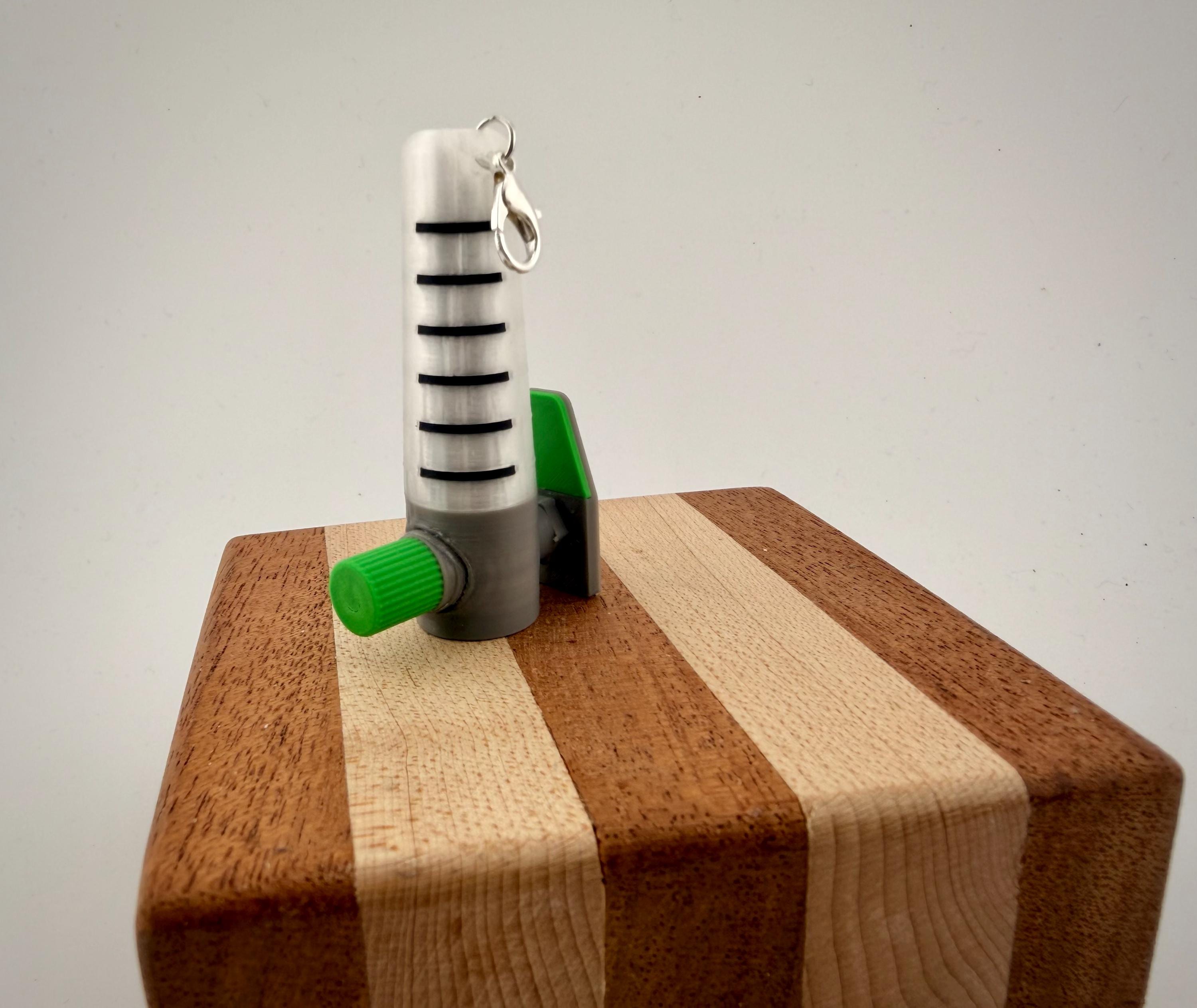 Funny nurse badge reel charms - Oxygen flowmeter and Ambubag Respiratory Therapy