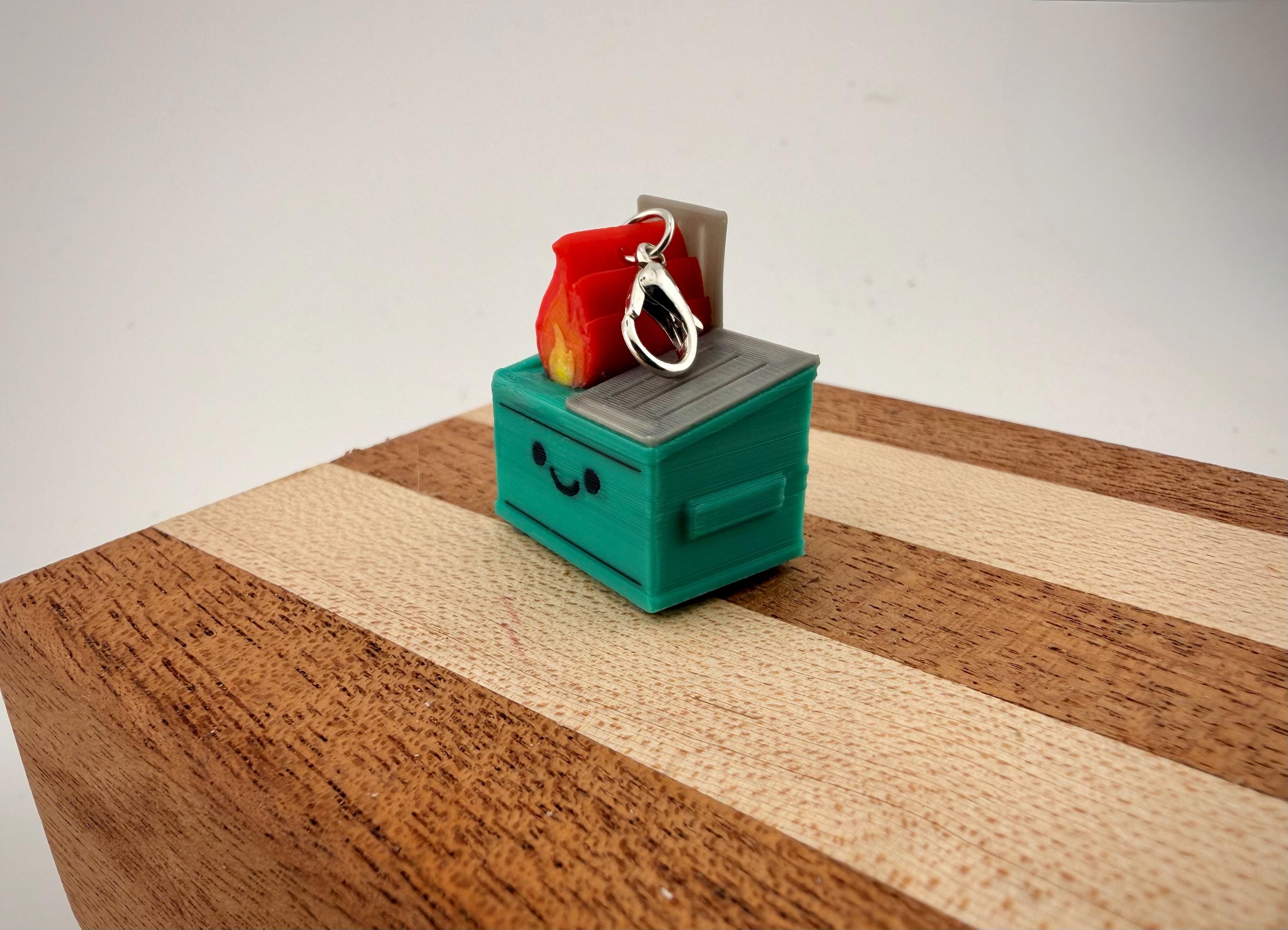 Funny badge reel charm Dumpster Fire