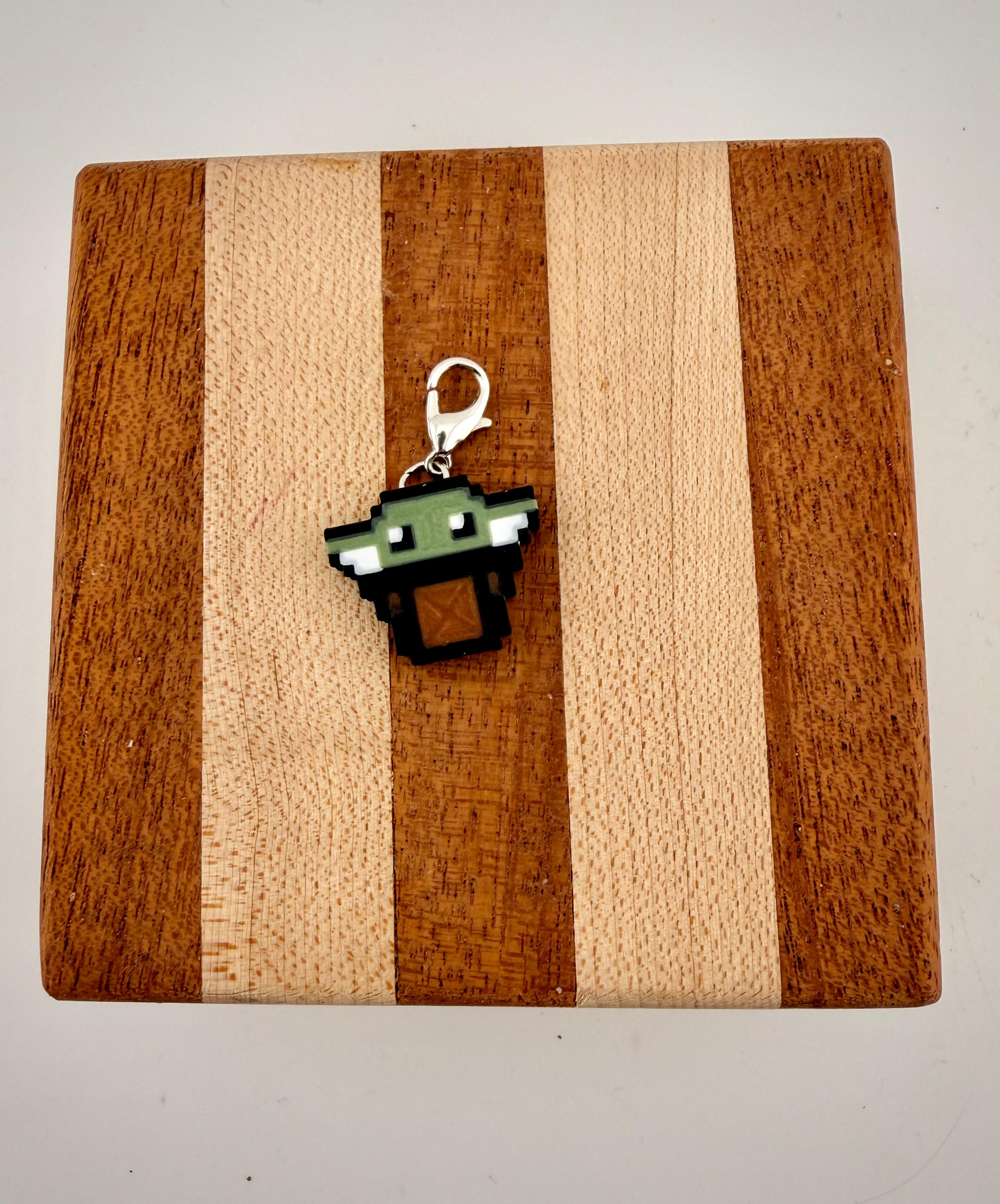 Baby Yoda Grogu ID badge charm and badge reel