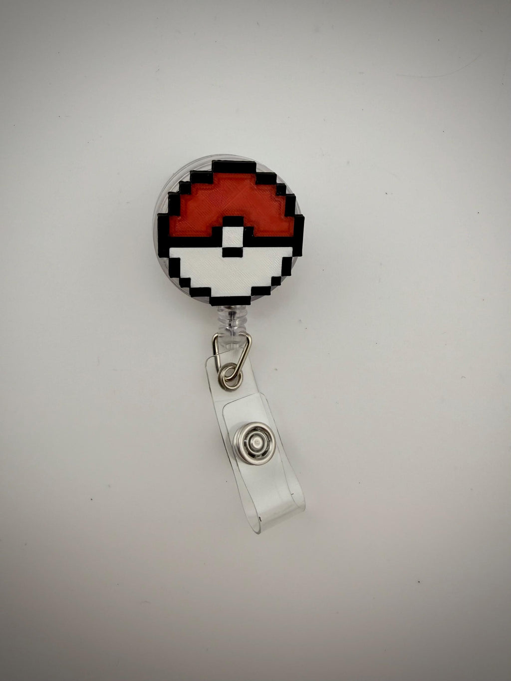Pokemon badge reel 3D printed 8-bit retro style Pikachu Pokeball